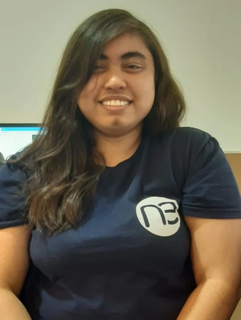 Giselle estagiária da ISoftware Idevelopers